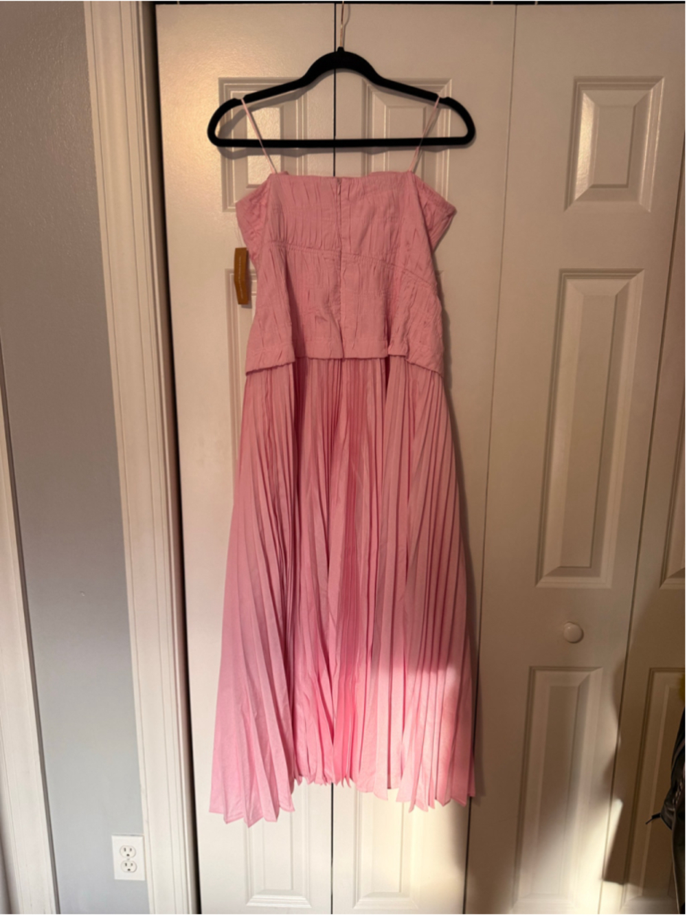 Women's Few Moda o.p.t Strapless Pleated Maxi Dress, Pink Sz 10 - Picture 8 of 12